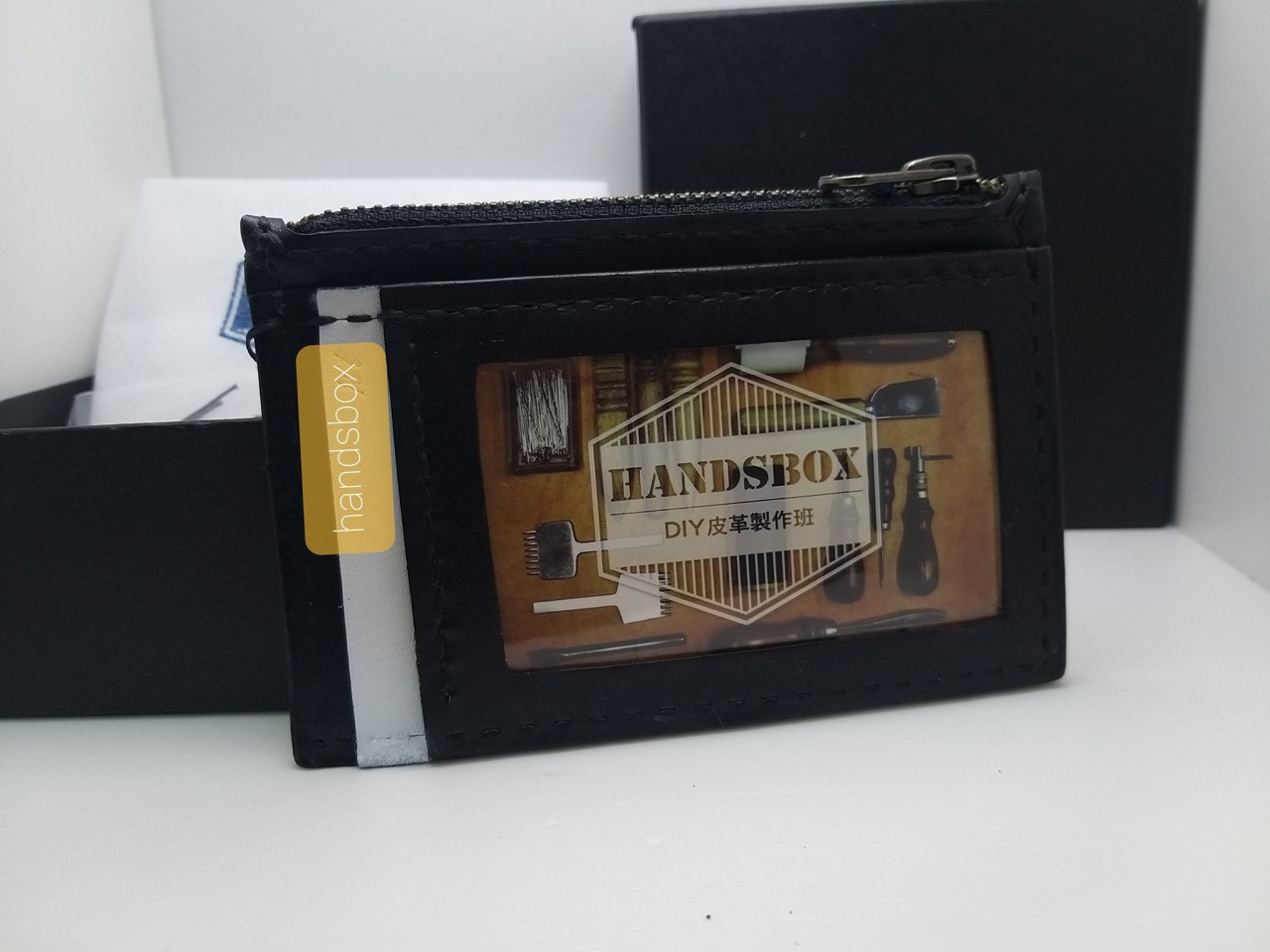 拉鍊散紙包 DIY 訂製手工皮革材料包 handsbox 皮革學堂 卡位 卡片套 拉鍊