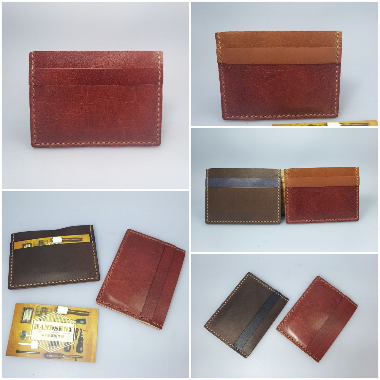 【限定時間】 縫線 橫身 卡片套 八達通 cards holder 材料包DIY handsbox 皮革學堂