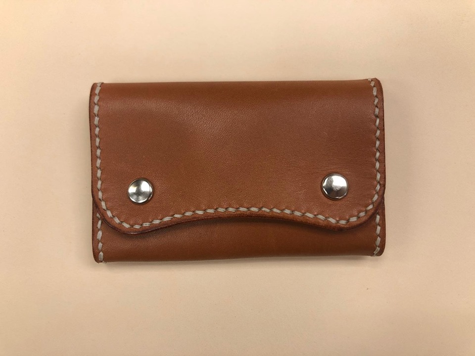 【限定時間】 三褶鎖匙包 DIY 皮革班 handsbox 皮革學堂 三卡位 六匙位 鈕扣 key holder