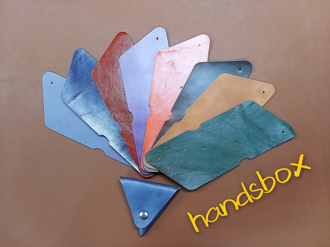 【限定時間】 三角型散紙包 DIY 皮革班 handsbox 皮革學堂 散子 零錢 喼鈕