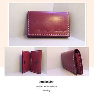 卡片套 DIY 皮革学 handsbox 皮革学堂 风琴位 磁石鈕 对褶 信用卡 cards holder
