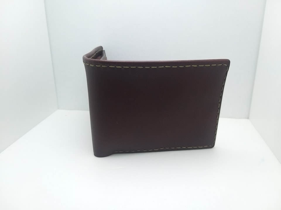【現貨】對褶銀包 雙色縫線 手工作品 handsbox 皮革學堂 男裝銀包 短銀包 八卡位 限量一個 包壓印英文字
