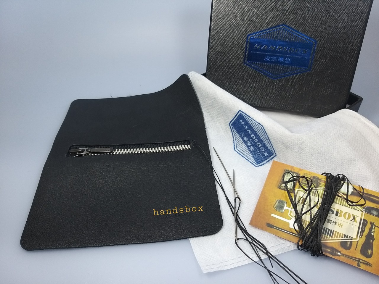 兩套優惠$340/兩套 拉鍊散紙包 皮革材料包 handsbox 皮革學堂 八達通 coins bag