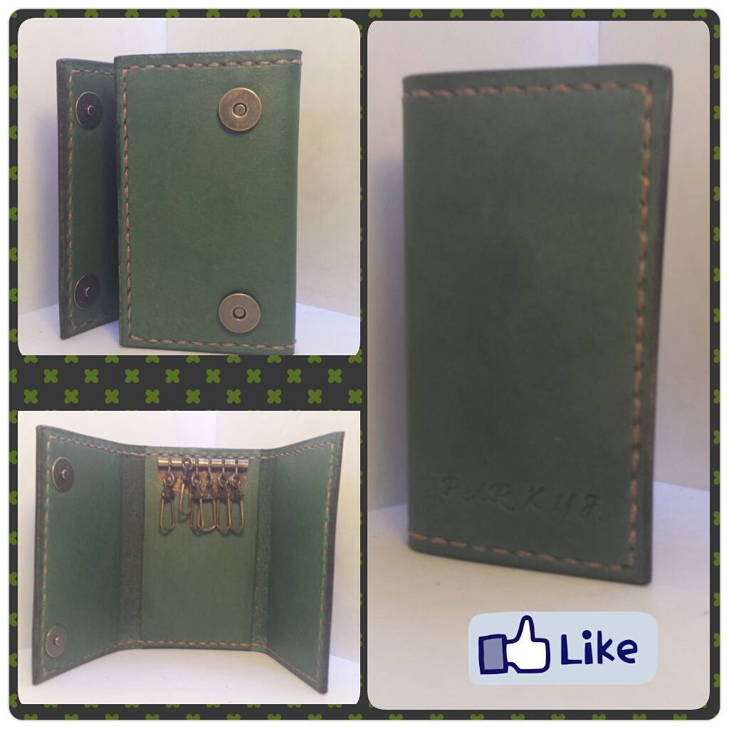 三褶鎖匙包 DIY 皮革班 handsbox 皮革學堂 三卡位 六匙位 磁石 男裝 key holder