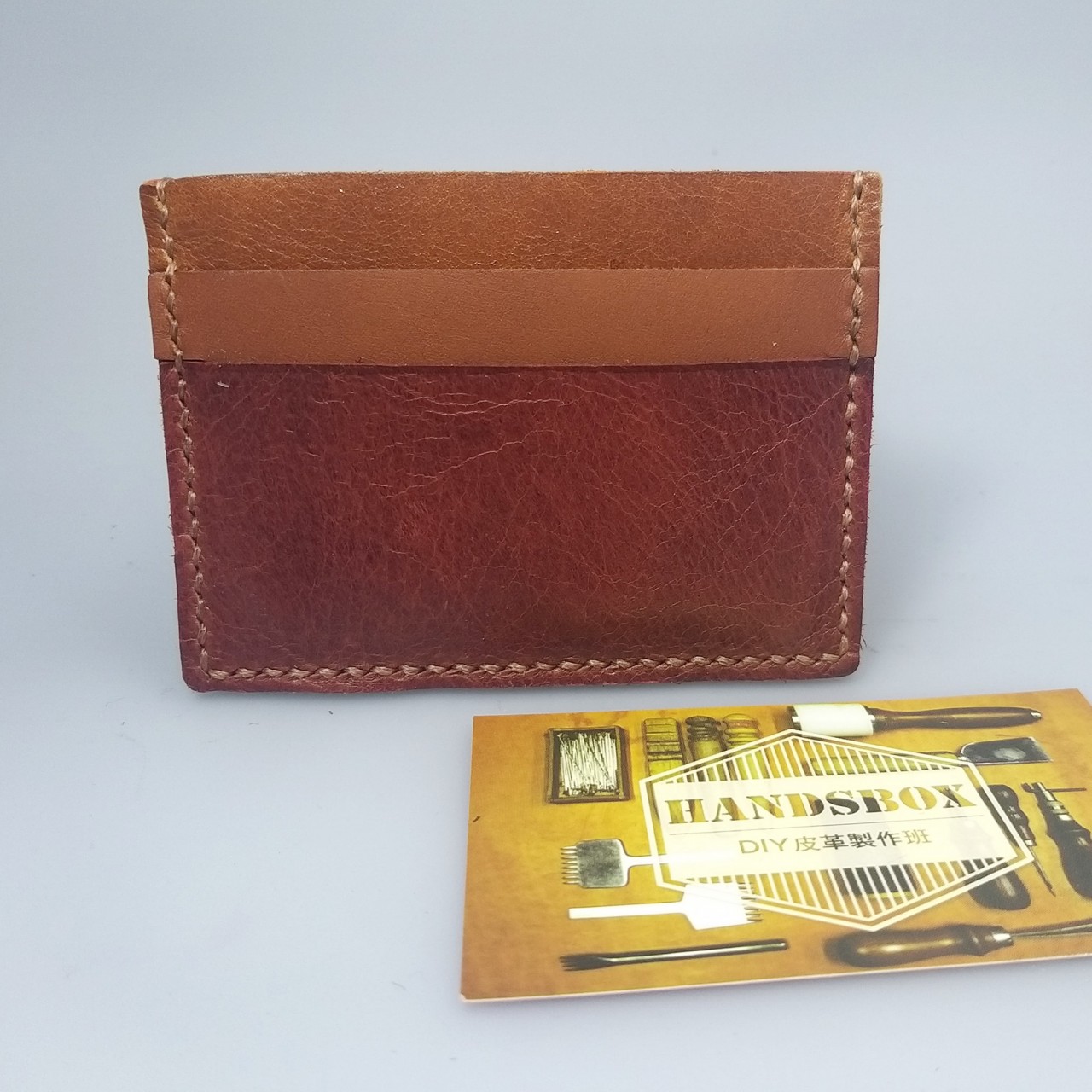兩套優惠$360 皮革材料包 縫線 橫身 卡片套 八達通 cards holder handsbox 皮革學堂