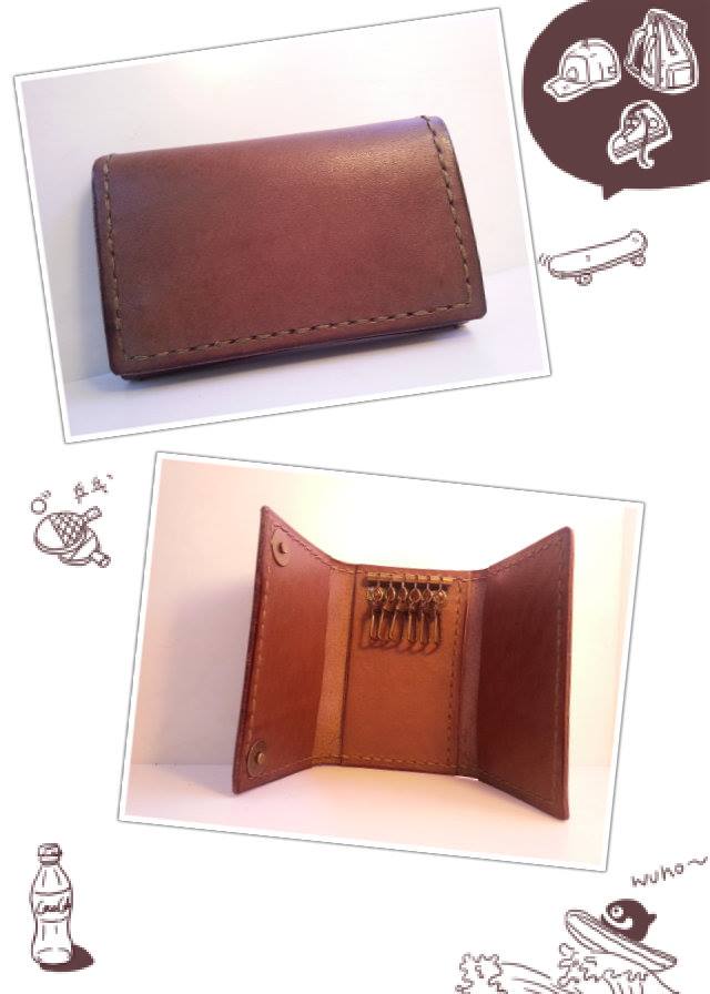【現貨】三褶鎖匙包 DIY 皮革班 handsbox 皮革學堂 三卡位 六匙位 磁石 男裝 key holder 手工