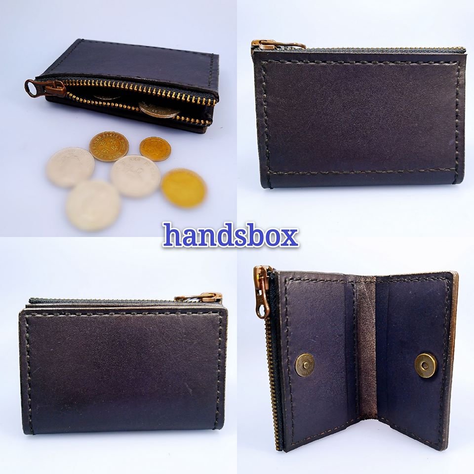 拉鍊散紙包 DIY 皮革班 handsbox 皮革學堂 風琴位 三卡位 磁石鈕 D扣 卡片套