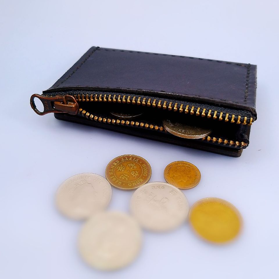 拉鍊散紙包 DIY 皮革班 handsbox 皮革學堂 風琴位 三卡位 磁石鈕 D扣 卡片套